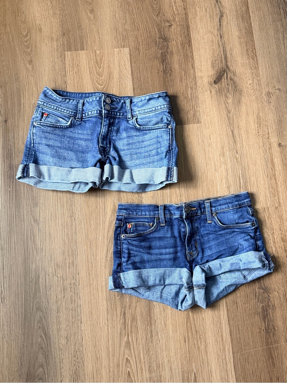 2x Hudson 2000s low rise denim shorts